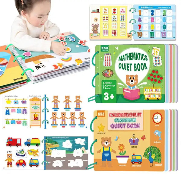 Montessori Busy Book Baby Toys Quiet Book Preschool Kids Early Learning Education Cognitive Puzzle Children Sticker Paste Books alternate